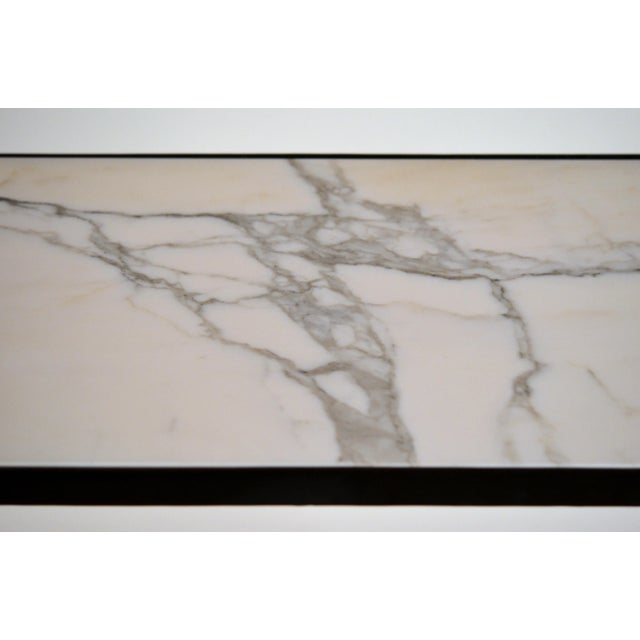 Wrought Iron and Marble 'Esquisse' Consoles by Design Frères - a Pair For Sale - Image 10 of 13