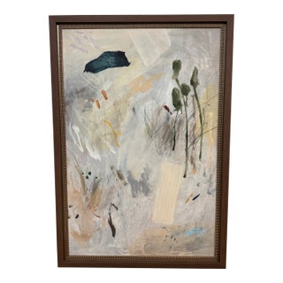 Amethyst Home Flat White Abstract Print, Framed For Sale