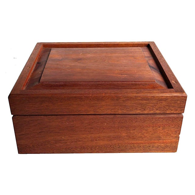 1990s Vintage Tropical Hardwood Humidor With Spanish Cedar Lining For Sale - Image 5 of 15