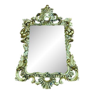Gilt Plaster Wall Mirror in Baroque Style, Mid-20th Century For Sale