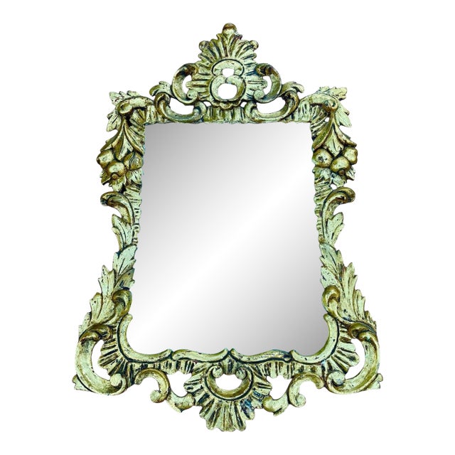 Gilt Plaster Wall Mirror in Baroque Style, Mid-20th Century For Sale