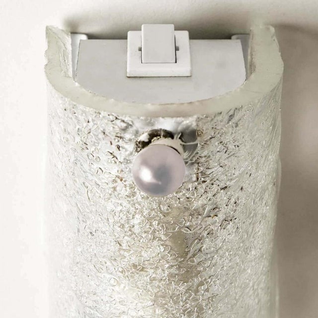 Ice Glass Wall Light Fixture from Hillebrand, Germany, 1960s For Sale - Image 9 of 18