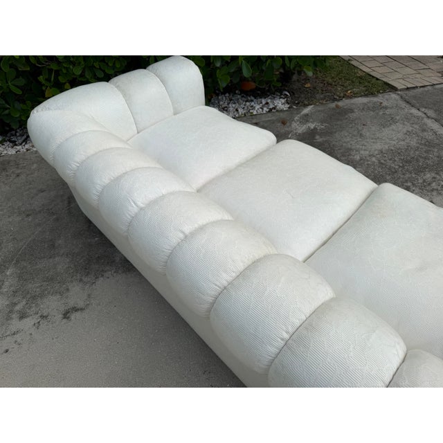 Off-white Vintage American Channel Back Lounge Sofa by Fine Arts Furniture New York For Sale - Image 8 of 12