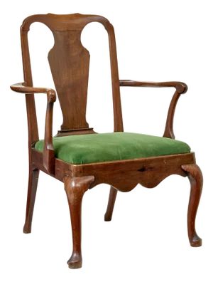 18th Century English Walnut Study Armchair, 1760