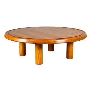 Round Pine Coffee Table by Charlotte Perriand for Les Arcs, 1960s For Sale