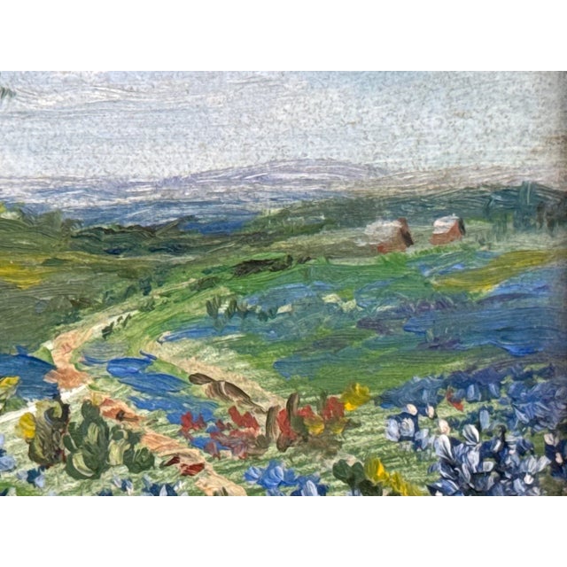 Mid 20th Century Giltwood Framed Miniature Impressionist Landscape Oil on Board For Sale - Image 4 of 4