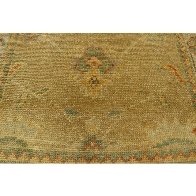 Turkish Oushak Hallway Runner 03'00 X 13'05 For Sale - Image 4 of 10