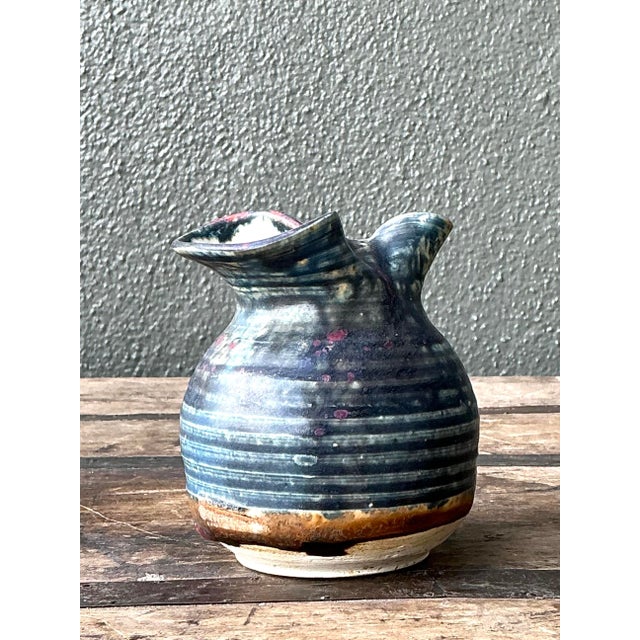 Ceramic Vintage Original Studio Pottery Vase For Sale - Image 7 of 12