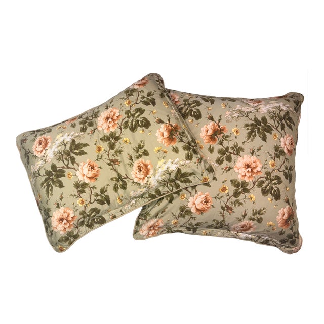 Lauren by Ralph Lauren Yorkshire Rose Sage Pillow Shams- Set of 2 For Sale