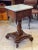 English 1970s Antique End Table Stand With Dovetail Drawers Stone Top For Sale - Image 3 of 8