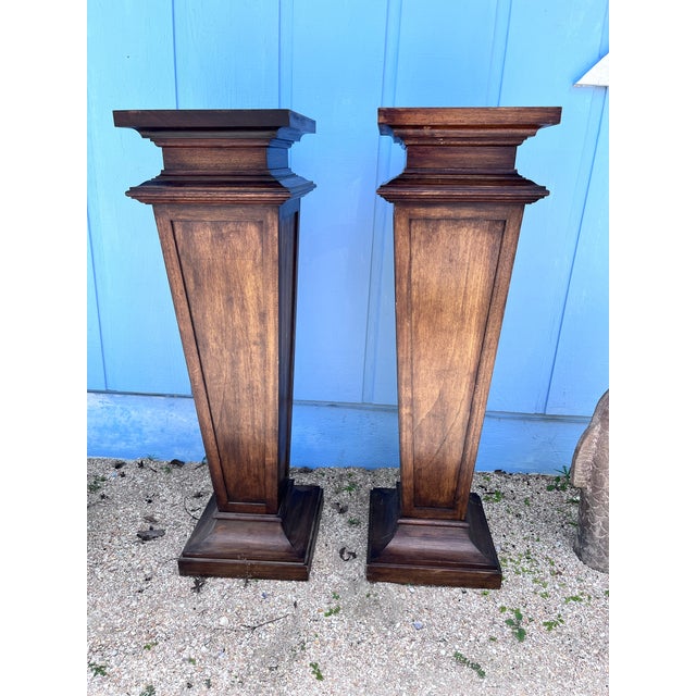 Pair of Vintage Italian Neoclassical Display Pedestals For Sale - Image 4 of 10