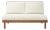 Rishon Teak Outdoor Love Seat - Canvas Natural For Sale