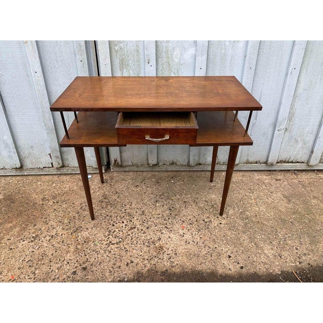 Mid 20th Century Mid Century Modern Walnut Writing Table Desk For Sale - Image 9 of 10