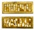 1970s Post Mid Century Cast Brass W/Ceramic Yellow, White, & Gold Tiled Furniture Handles - a Pair For Sale