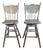 1980s Rustic Distressed Whitewash Farmhouse Swivel Barstools For Sale