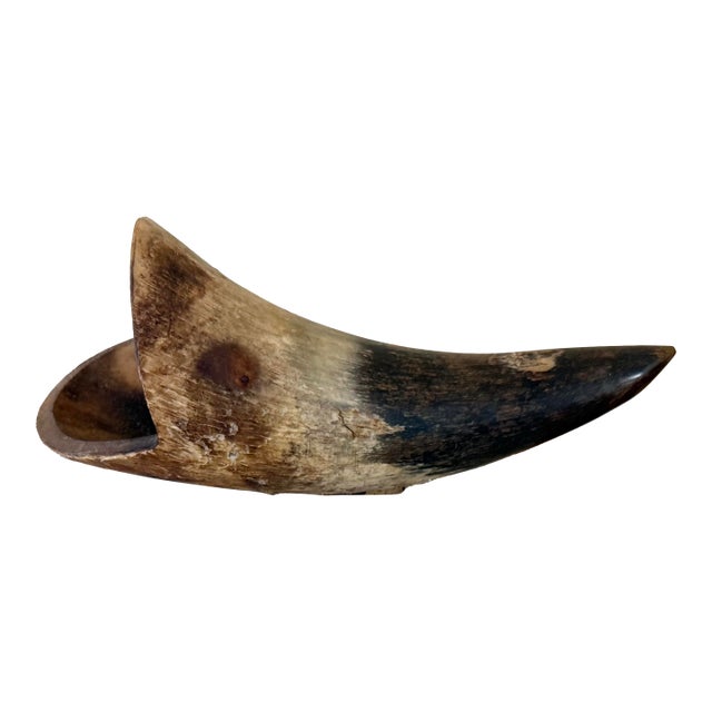 Natural Bull Horn Cigerette Ashtray For Sale