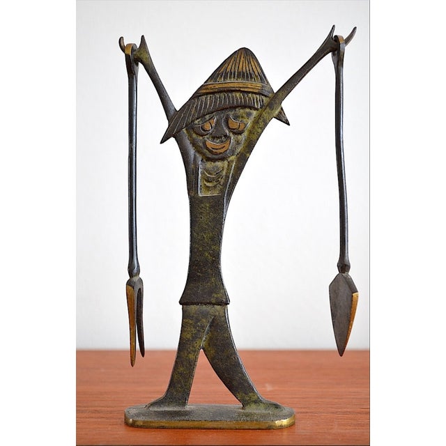 Brass Male with Cactus Tool attributed to Walter Bosse for Herta Baller, 1950s For Sale - Image 6 of 6