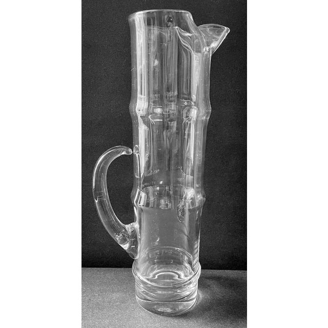 Mid-Century Modern Vintage 1960s Bamboo Shaped Tall Glass Cocktail Pitcher For Sale - Image 3 of 8