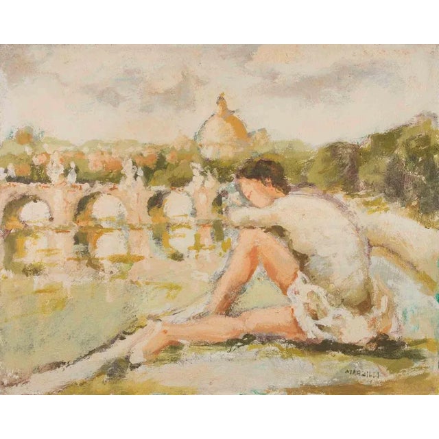 Oil on canvas realized by Franco Marzilli (1934-2010) in 1970s. Hand signed lower right. Very good condition. Franco...