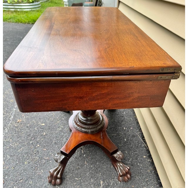 Empire Style Mahogany Card or Game Table Late 19th Century For Sale - Image 4 of 13