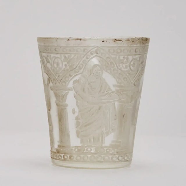 Beaker Blown Glass with Decoration of Classical Scenes attributed to Salviati, 1890s For Sale - Image 5 of 9