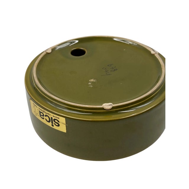 Ceramic Mid-Century Green Ceramic Ashtray, Sicart Italy 1969 For Sale - Image 7 of 12