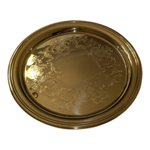 New Baldwin 12" Etched Round Brass Tray