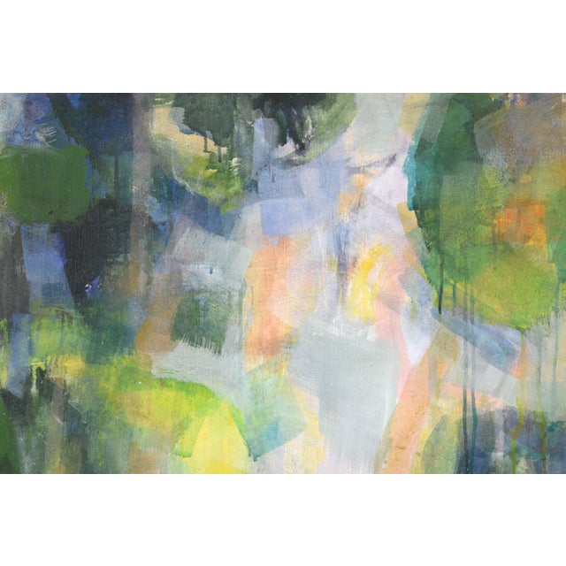 Abstract Expressionism Color Field - Abstract Green and Yellow by Patricia Gren Hayes Acrylic on Canvas For Sale - Image 3 of 7