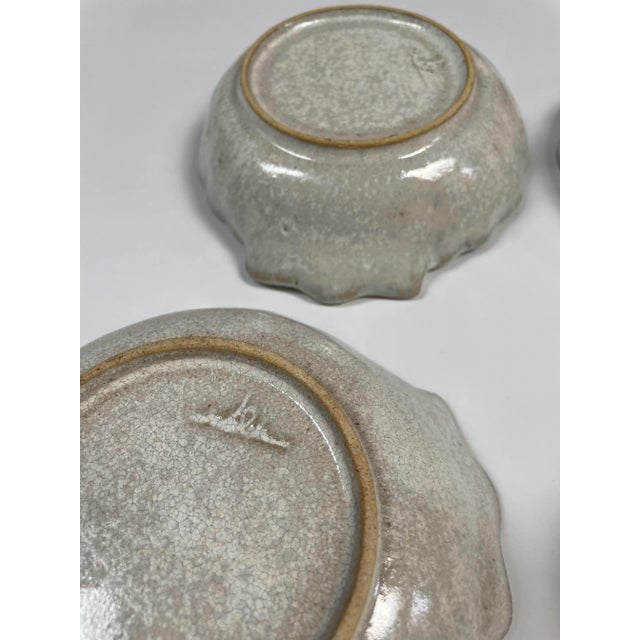 Ceramic Scallop Shell Shaped Pottery Bowls / Dishes - Set of 6 For Sale - Image 7 of 8