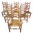 Set of Six French Country Rustic Ladderback Dining Chairs With Woven Rush Seats For Sale