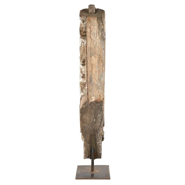 Antique Teak Sculpture on a Base For Sale - Image 4 of 8