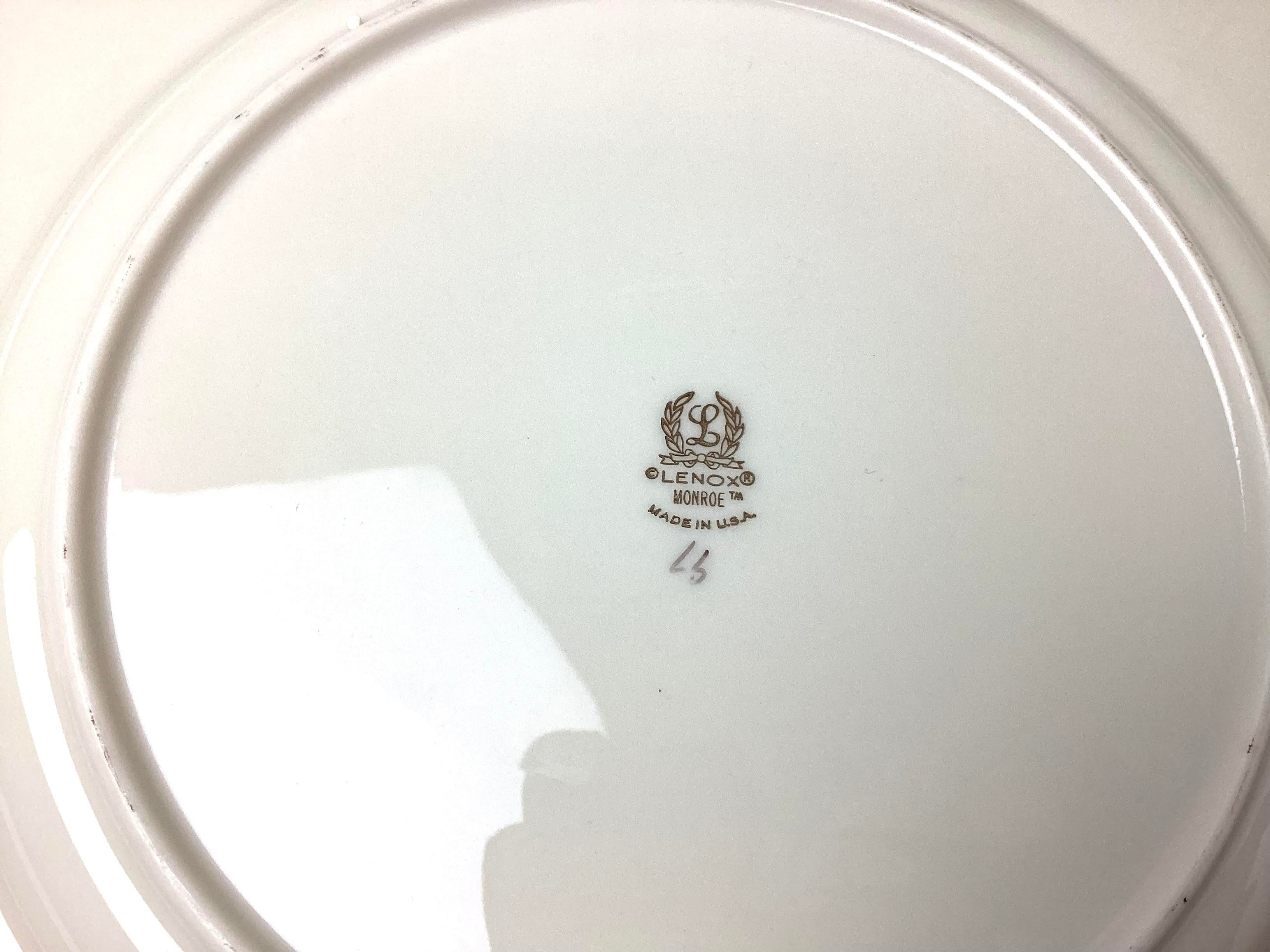 1960s Lenox Monroe China Dinner Plates- Set of 8 | Chairish