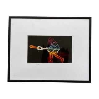 1987 "Forehand Drive" Postmodern Neon Tennis Numbered Photograph by Alex Pietersen, Framed For Sale