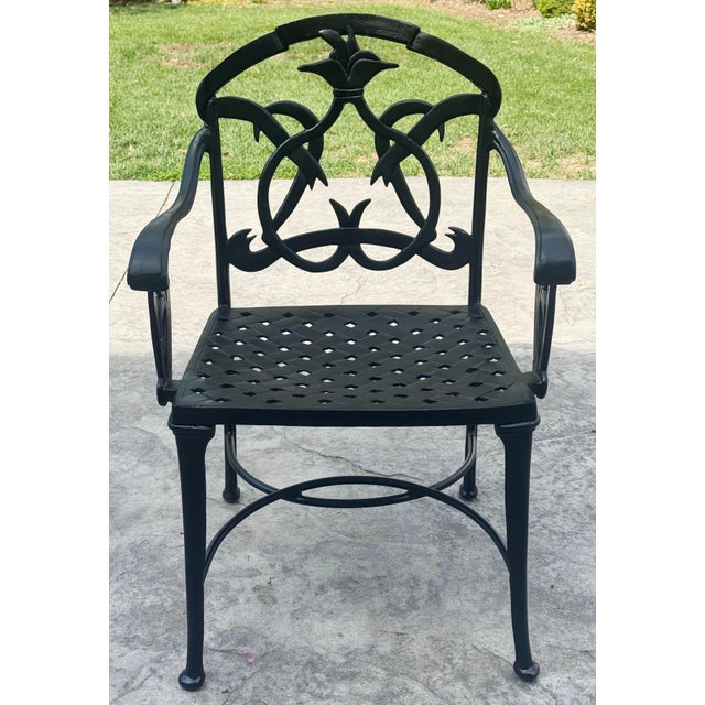 Vintage Black Hummingbird Motif Outdoor Dining Set, Set of 5 For Sale - Image 10 of 15