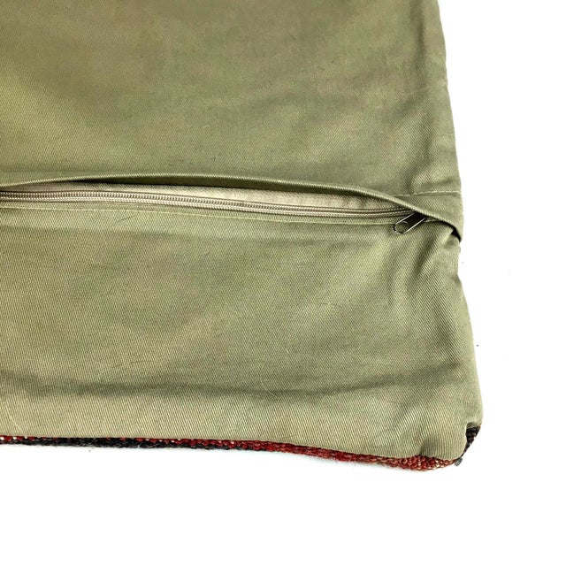 Red Kilim Rug Pillow Cover For Sale - Image 8 of 9