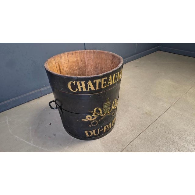Wood Chateauneuf Du Pape Wooden Grape Bucket, 1950s For Sale - Image 7 of 13
