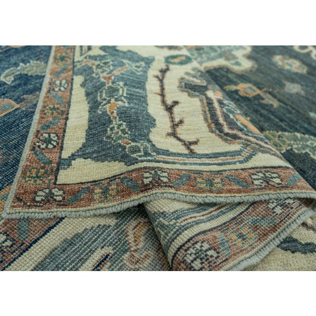 Turkish Oushak Antique Look Rug 9'1" x 12'4" #20096 For Sale In Houston - Image 6 of 8