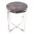 Round Petrified Wood Top W Stainless Steel Stand Accent Table or Side Table 72 For Sale