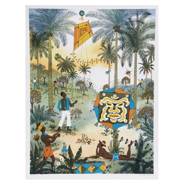 Jack Hofflander Kite Flyers Serigraph For Sale