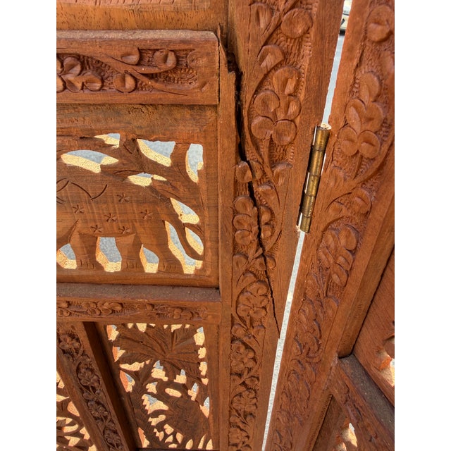 Vintage Hand Carved Wood Room Divider For Sale - Image 9 of 10