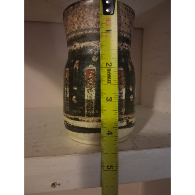 Vintage Lapid Israel Art Pottery Vase #60 Mid Century Modern Brutalist Fat Lava For Sale In Boston - Image 6 of 10