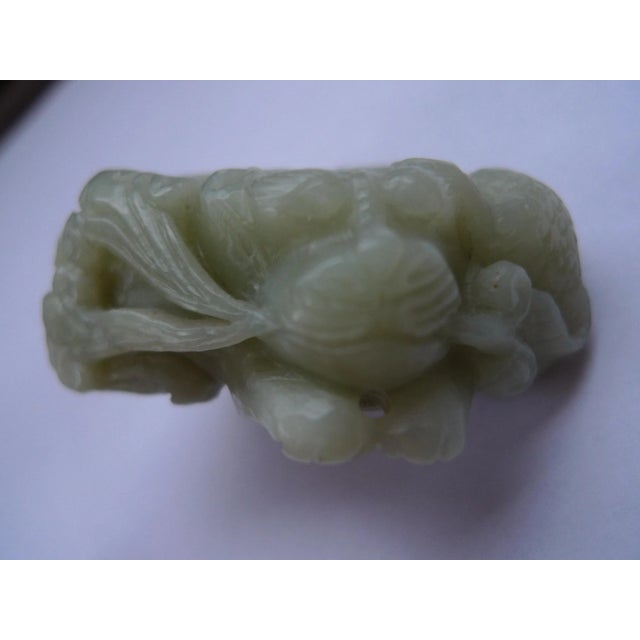 19th Century Chinese Celadon Jade Dragon Pendant Objet D'Art. For Sale - Image 9 of 9