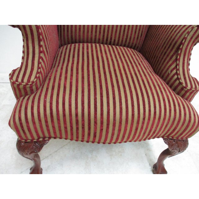 1980s 1980s Oskar Huber Fire Side Ball Claw Living Room Armchair Chippendale B For Sale - Image 5 of 10