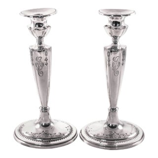 Sterling 1915 Candlesticks - A Pair For Sale