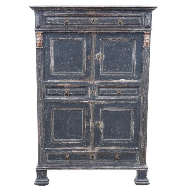 Antique Painted Kitchen / Housekeeper’s Larder Cupboard – 19th Century Country House Storage Furniture Also known as an...