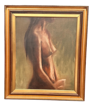 R. Wikheim, Nude Study, 1975, Oil Painting on Canvas, Framed