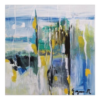 Behind the Curtain - Original Acrylic on Panel by M. Goeyens - 21th Century 2000s For Sale