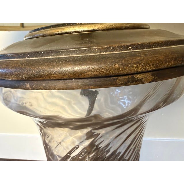 Bronze Fine Art Lamps Neoclassical Twisted Glass & Patinated Metal Urn Table Lamp For Sale - Image 8 of 10