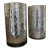 Large Scale Antiqued Silvered Cut Glass Hurricanes - a Pair For Sale
