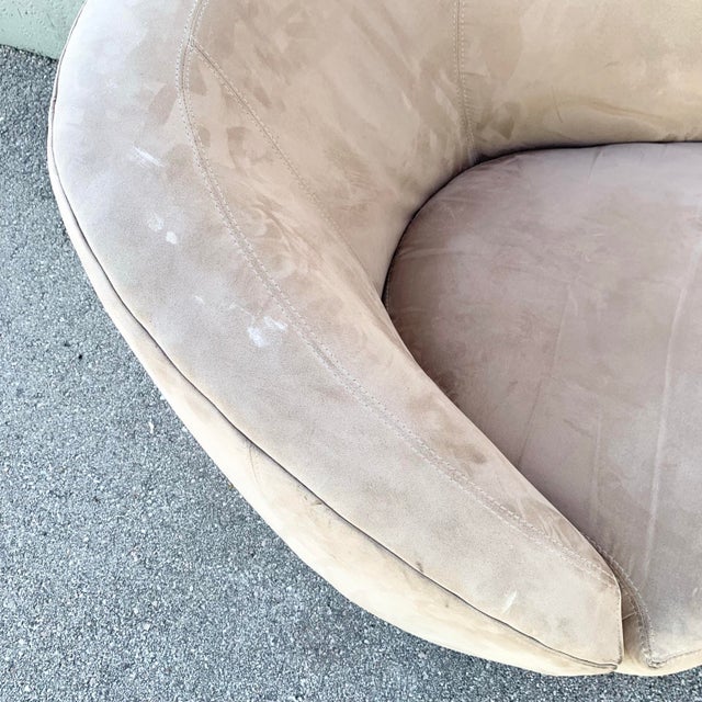 Postmodern Tan Nautilus Swivel Chairs - A Pair For Sale In West Palm - Image 6 of 7